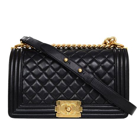 chanel black boy bag with black hardware|Chanel boyfriend bag.